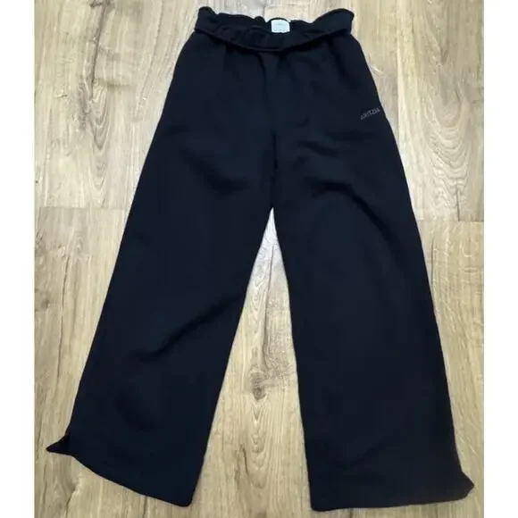 Aritzia Cozy Sweatfleece Mega Baggy Fold Sweatpants Women’s XS Black Wide Leg - Picture 4 of 11